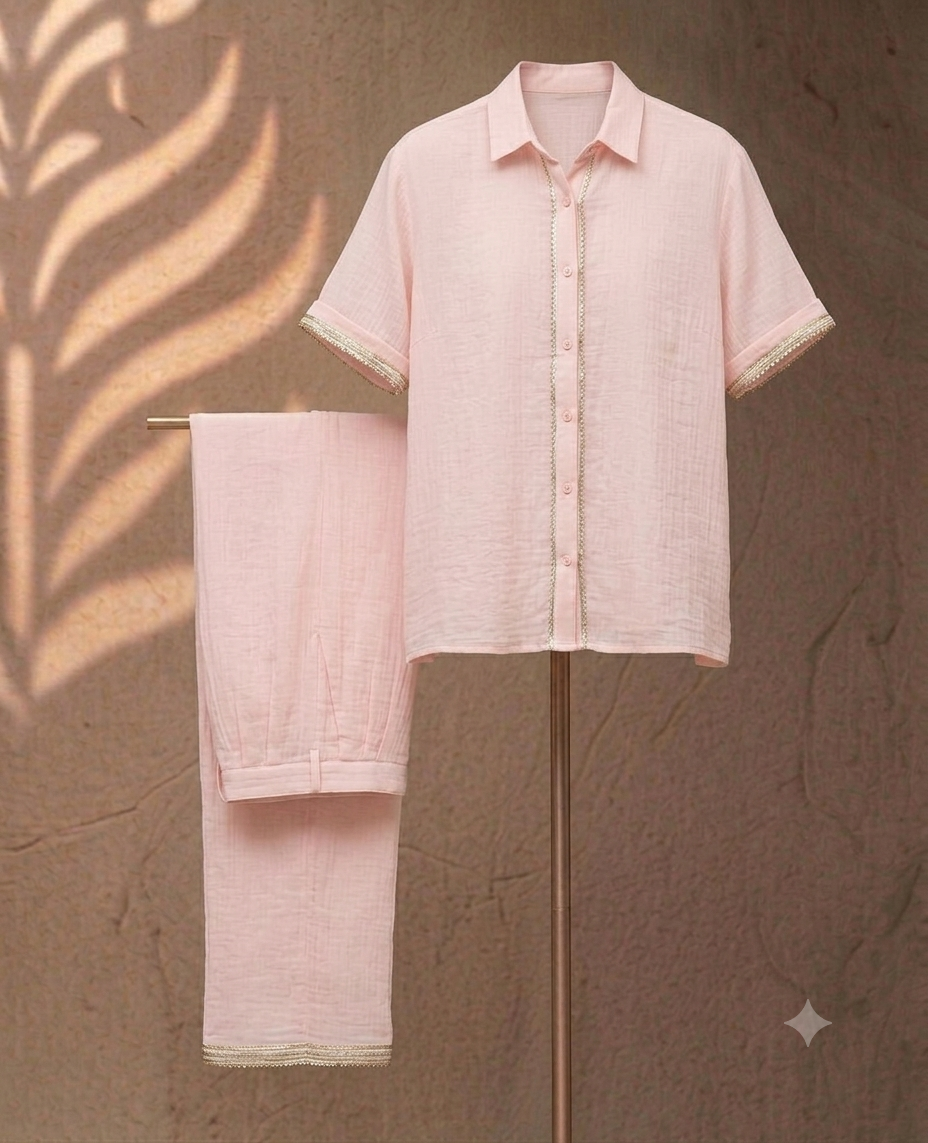 Pastel Pink Muslin Co-Ord